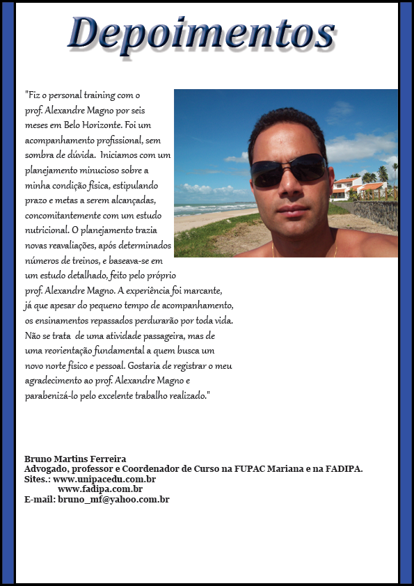 Personal Trainer em BH Depoimento Bruno Advogado
