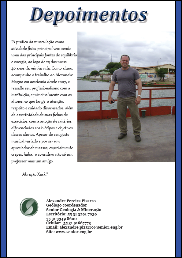 Alexandre Magno Personal Trainer em Belo Horizonte Depoimentos Alexandre Geologo